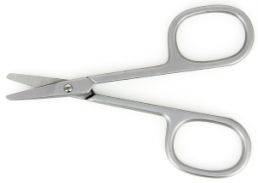 High precision scissors – round tips, curved blade. OAL: 90mm