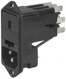 Combination element C14, 3 pole, screw mounting, plug-in connection, black, KE10.2100.151