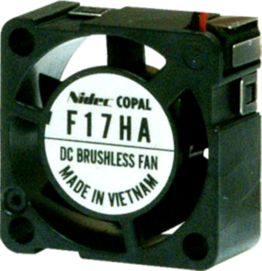 DC axial fan, 5 V, 17 x 17 x 8 mm, 1.08 m³/h, 15 dB, slide bearing, Nidec Copal, F17HA-05HC