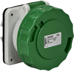 CEE surface-mounted socket, 3 pole, 16 A/20-25 V, green, 4 h, IP67, 82956