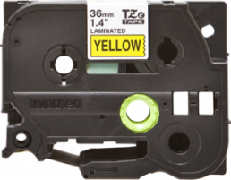 Labelling tape cartridge, 36 mm, tape yellow, font black, 8 m, TZE-661
