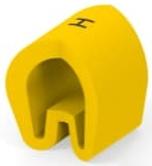 PVC cable maker, imprint "H", (L) 4.5 mm, max. bundle Ø 3.2 mm, yellow, EC5201-000