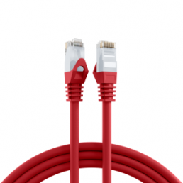 Patch cable, RJ45 plug, straight to RJ45 plug, straight, Cat 6, U/UTP, LSZH, 3 m, red