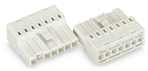 Socket, 7 pole, Push-wire connection, 2.5 mm², white, 267-501