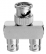 Coaxial adapter, 50 Ω, BNC plug to 2 x BNC socket, Y-shape, 100023585