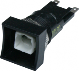 Signal lamp, illuminable, waistband rectangular, front ring black, mounting Ø 16.2 mm, TH553008000