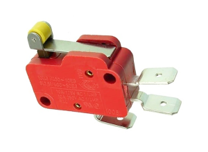 Miniature snap-action switche, On-On, plug-in connection, Roller lever, 1.5-2.5 N, 10 (4) A/400 VAC