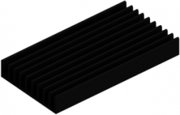 Extruded heatsink, 37.5 x 60 x 20 mm, 6.4 to 2.8 K/W, black anodized