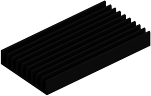 Extruded heatsink, 37.5 x 60 x 20 mm, 6.4 to 2.8 K/W, black anodized