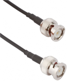 Coaxial Cable, BNC plug (straight) to BNC plug (straight), 50 Ω, LMR 100, grommet black, 153 mm, 115101-30-06.00