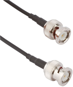 Coaxial Cable, BNC plug (straight) to BNC plug (straight), 50 Ω, LMR 100, grommet black, 610 mm, 115101-30-24.00