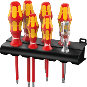 VDE screwdriver kit, PH1, PH2, 2.5 mm, 3.5 mm, 4 mm, 5.5 mm, 3 mm, Phillips/slotted, L 125 mm, 05006147001
