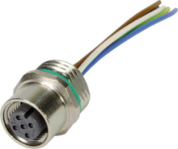 Sensor actuator cable, M12-flange socket, straight to open end, 5 pole, 1 m, 4 A, 21033176510