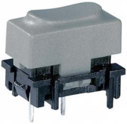 Short-stroke pushbutton, 1 Form A (N/O), 100 mA/28 V, unlit , actuator (gray, L 11.5 mm), 0.7 N, THT