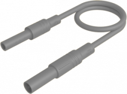 Measuring lead with (4 mm plug, straight) to (4 mm socket, straight), 1 m, gray, PVC, 2.5 mm², CAT III