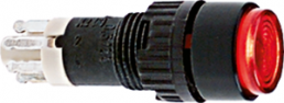 Pushbutton, 2 pole, transparent, illuminated  (red), 0.5 A/24 V, mounting Ø 9.1 mm, IP40, 1.15.106.501/1300