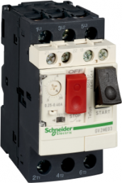 Motor circuit breaker, 3 pole, 4 to 6.3 A, 2 kW, screw connection, GV2ME10AE11TQ