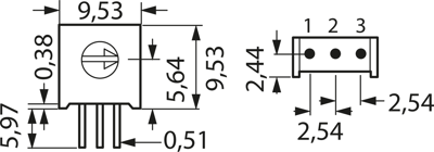 3386W-1-101LF Bourns Electronics GmbH Trimmer Potentiometers Image 2