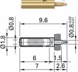 1.8 mm socket, solder connection, 0.8 mm, 41.0057
