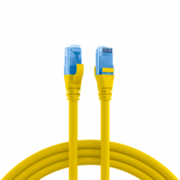 Patch cable, RJ45 plug, straight to RJ45 plug, straight, Cat 6A, U/UTP, LSZH, 1 m, yellow