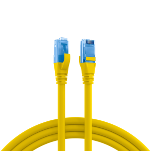 Patch cable, RJ45 plug, straight to RJ45 plug, straight, Cat 6A, U/UTP, LSZH, 0.15 m, yellow