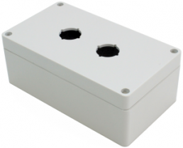 Polycarbonate push button enclosure, (L x W x H) 160 x 90 x 60 mm, light gray (RAL 7035), IP66, 1554MPB2