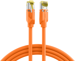 Patch cable, RJ45 plug, straight to RJ45 plug, straight, Cat 6A, S/FTP, LSZH, 0.5 m, orange