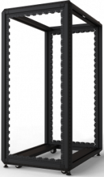 24 U cabinet rack, mobile, (H x W x D) 1200 x 800 x 600 mm, steel, black gray, 20630-199