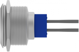 Switch, 2 pole, silver, unlit , 3 A/250 VAC, mounting Ø 25.2 mm, IP67, 2317655-4