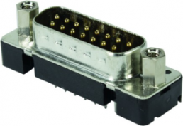 D-Sub plug, 15 pole, standard, equipped, straight, solder pin, 09662217703