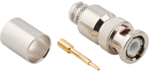 BNC plug 50 Ω, LMR-400, Belden 8214, Belden 9913, crimp connection, straight, 031-5998-RFX