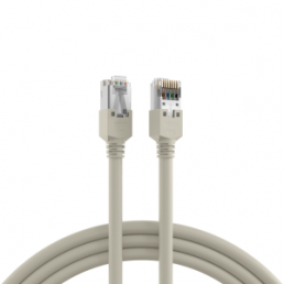 Patch cable, RJ45 plug, straight to RJ45 plug, straight, Cat 5e, F/UTP, LSZH, 2 m, gray