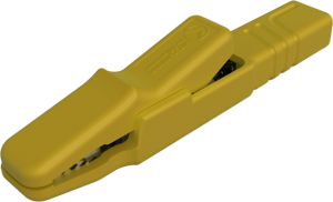 Alligator clip, yellow, max. 9.5 mm, L 80.5 mm, CAT O, socket 4 mm, AK 2 S GE