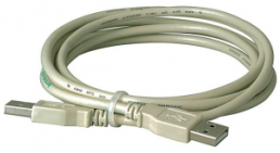 USB 2.0 connection line, USB plug type A to USB plug type A, 5 m, gray