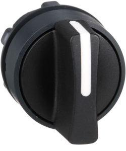 Selector switch, unlit, latching, waistband round, front ring black, 3 x 45°, mounting Ø 22 mm, ZB5AD3