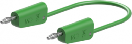 Measuring lead with (4 mm lamella plug, straight) to (4 mm lamella plug, straight), 1 m, green, PVC, 1.0 mm²