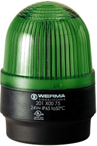 LED permanent light, Ø 58 mm, green, 24 V AC/DC, BA15d, IP65
