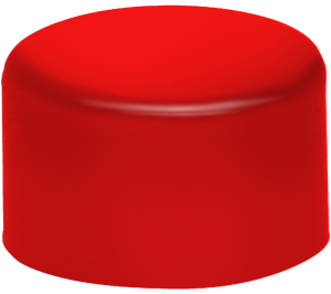 Cap, round, Ø 4 mm, (H) 2.4 mm, red, for pushbutton switch, 9090.2203