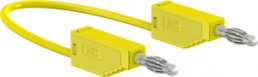 Measuring lead with (4 mm plug, spring-loaded, straight) to (4 mm plug, spring-loaded, straight), 750 mm, yellow, PVC, 2.5 mm², CAT O