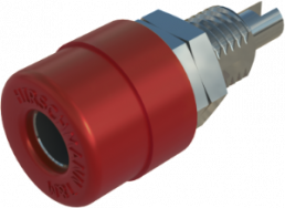 4 mm socket, screw connection, mounting Ø 8 mm, CAT O, red, BIL 20 RT