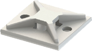 Mounting base, polyamide, natural, self-adhesive, (L x W x H) 28 x 28 x 5.2 mm