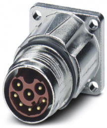 Plug, 8 pole, crimp connection, screw locking, straight, 1619037