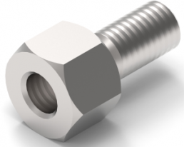 Hexagon spacer bolt, External/Internal Thread, M4/M4, 40 mm, brass