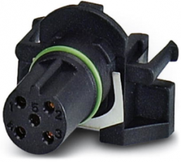 Socket, M12, 5 pole, solder connection, screw locking, straight, 1551477
