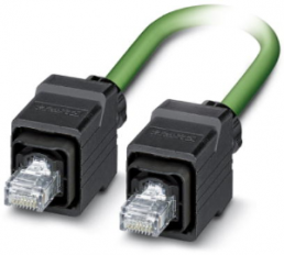 Network cable, RJ45 plug, straight to RJ45 plug, straight, Cat 5e, SF/TQ, PVC, 1 m, green