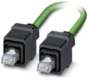 Network cable, RJ45 plug, straight to RJ45 plug, straight, Cat 5e, SF/TQ, PVC, 2 m, green