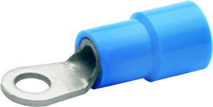 Insulated ring cable lug, 1.5-2.5 mm², AWG 16 to 14, 6.5 mm, M6, blue