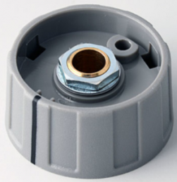 Rotary knob, 6 mm, plastic, gray, Ø 31 mm, H 15 mm, A2631068