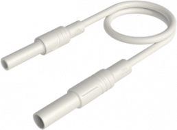Measuring lead with (4 mm plug, straight) to (4 mm socket, straight), 1 m, white, PVC, 2.5 mm², CAT III