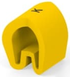 PVC cable maker, imprint "K", (L x W x H) 4.75 x 4.5 x 5.8 mm, max. bundle Ø 5.7 mm, yellow, EC0893-000